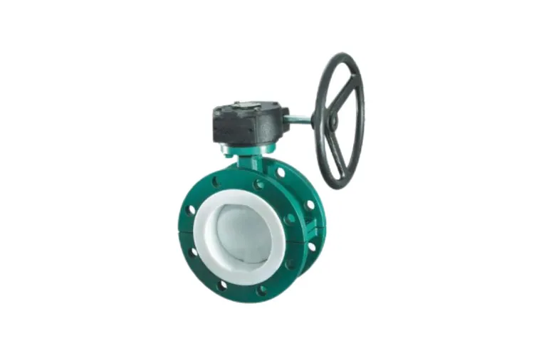 Valvola a farfalla rivestita in PTFE ad apertura/chiusura rapida